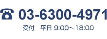 03-6300-4971 平日 9:00～18:00